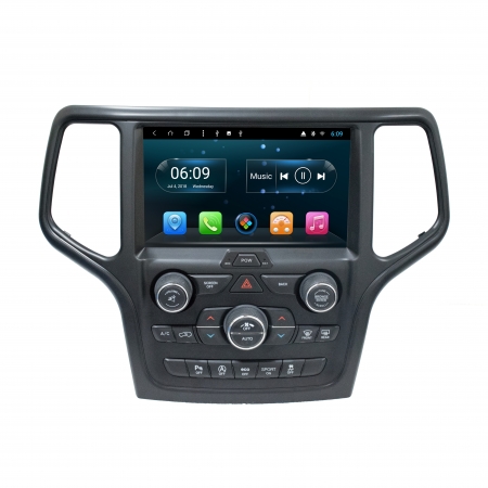Штатная магнитола Carmedia KR-9176-S10 для Jeep Grand Cherokee 2013+ (черная рамка) с DSP процессором, 4G модемом и CarPlay на Android 10