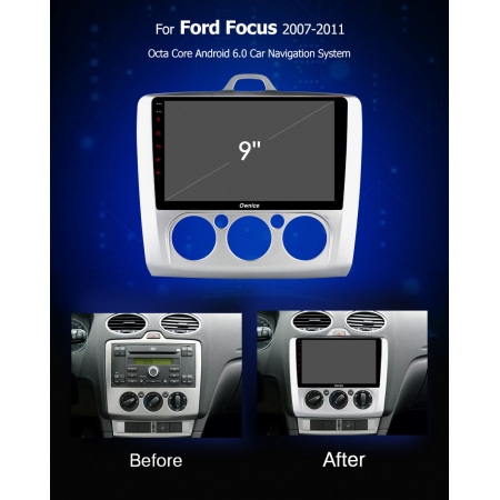 Штатная магнитола Carmedia OL-9201-M для Ford Focus II 2004-2011 с кондиционером с CarPlay с DSP процессором с CarPlay на Android 10