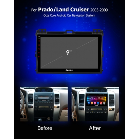 Штатная магнитола Carmedia OL-9696 для Toyota Land Cruiser Prado 120 c DSP процессором с CarPlay на Android 10