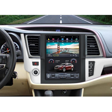 Головное устройство в стиле Тесла Carmedia ZF-1207-DSP для Toyota Highlander 2014+ c DSP процессором на Android