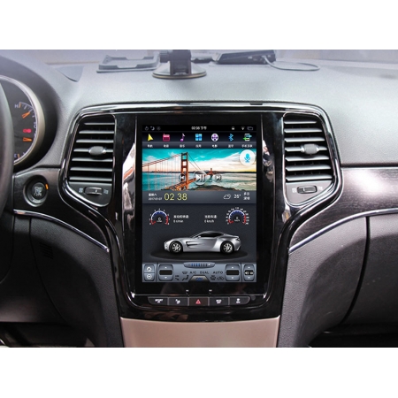 Головное устройство в стиле Тесла Carmedia ZF-1217B-DSP для Jeep Grand Cherokee (Поддержка всех функций авто) c DSP процессором на Android