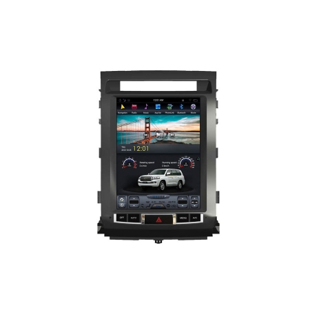Головное устройство в стиле Тесла Carmedia ZF-1220-DSP для Toyota Land Cruiser 200 2007-2015 Elegance c DSP процессором на Android