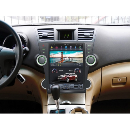Головное устройство в стиле Тесла Carmedia ZF-1225-DSP для Toyota Highlander 2007-2013 c DSP процессором на Android