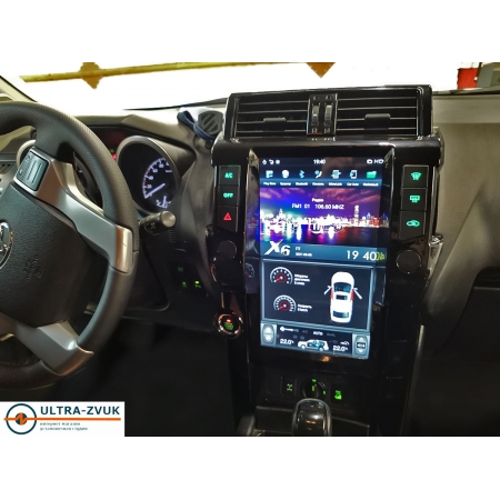 Головное устройство в стиле Тесла Carmedia ZF-1801-DSP для Toyota LC Prado 150 2014-2016 (без кругового обзора) c DSP процессором на Android