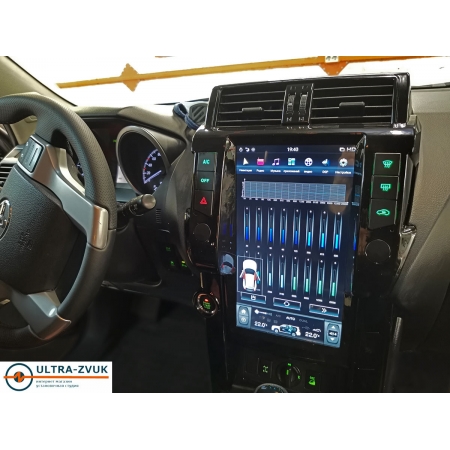 Головное устройство в стиле Тесла Carmedia ZF-1801-DSP для Toyota LC Prado 150 2014-2016 (без кругового обзора) c DSP процессором на Android