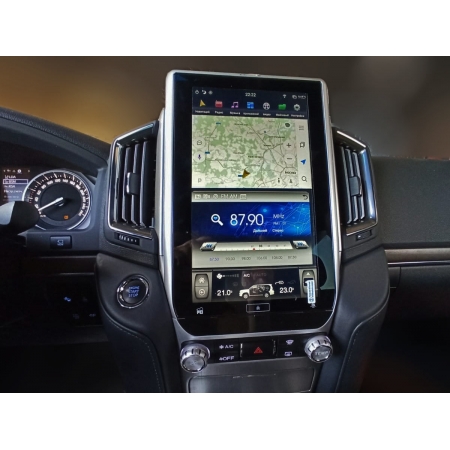 Головное устройство в стиле Тесла Carmedia ZF-1807H-DSP для Toyota LC 200 2015+ c DSP процессором на Android