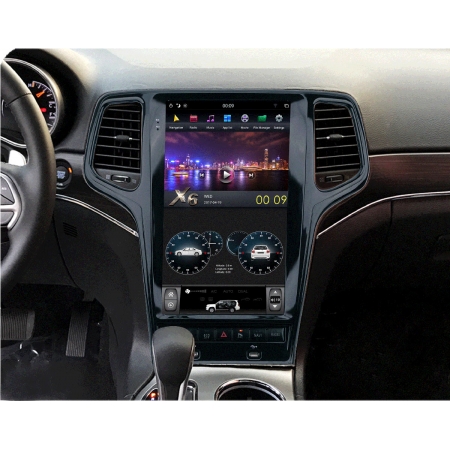 Головное устройство в стиле Тесла Carmedia ZF-1827B-DSP для Jeep Grand Cherokee 2008-2013 (Цвет черный) c DSP процессором на Android