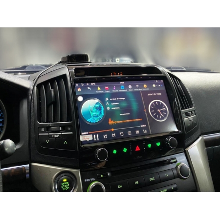 Головное устройство в стиле Тесла Carmedia ZF-6025H-DSP для Toyota LC 200 2007-2015 (для топовых комплектаций) c DSP процессором на Android