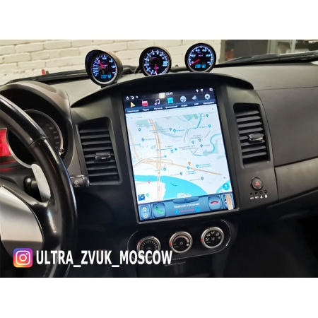 Головное устройство в стиле Тесла FarCar ZF037-2 для Mitsubishi Lancer X (для Rockford Fosgate) с матрицей IPS HD на Android