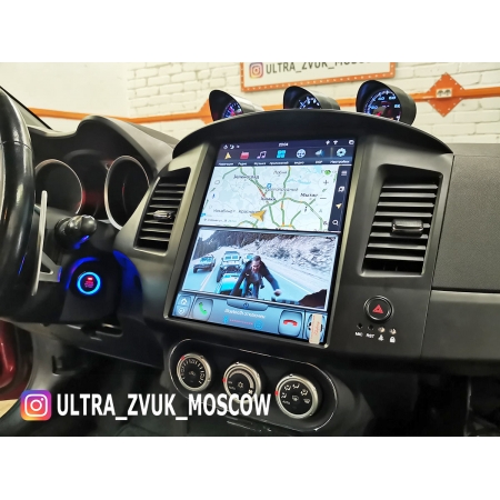 Головное устройство в стиле Тесла FarCar ZF037-2 для Mitsubishi Lancer X (для Rockford Fosgate) с матрицей IPS HD на Android