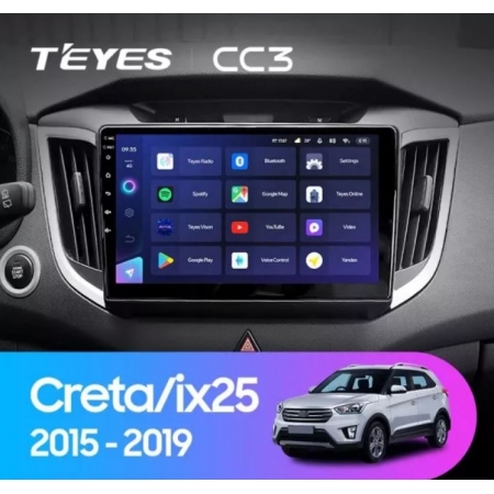 Штатная магнитола Teyes CC3 3/32Gb для Hyundai Creta 2016-2021 8 ядер, DSP процессор, QLED дисплей, LTE модем, Andriod 10