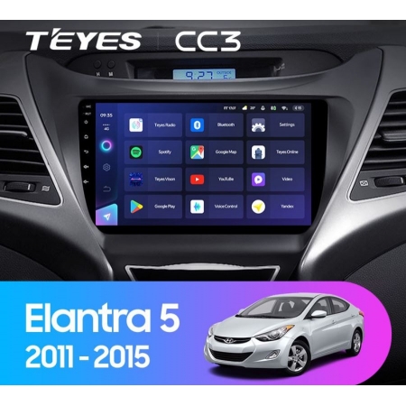 Штатная магнитола Teyes CC3 3/32Gb для Hyundai Elantra 2014-2016 8 ядер, DSP процессор, QLED дисплей, LTE модем, Andriod 10