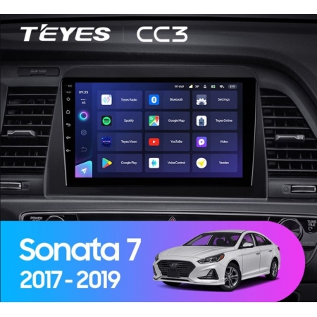 Штатная магнитола Teyes CC3 3/32Gb для Hyundai Sonata 2017+ 8 ядер, DSP процессор, QLED дисплей, LTE модем, Andriod 10