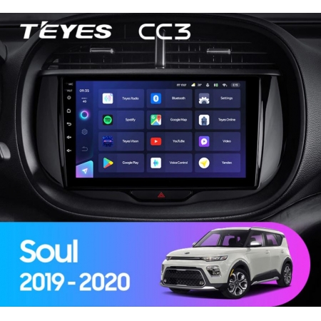 Штатная магнитола Teyes CC3 3/32Gb для Kia Soul 2019+ 8 ядер, DSP процессор, QLED дисплей, LTE модем, Andriod 10