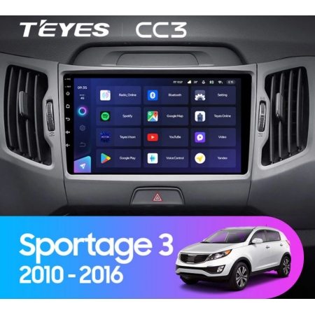 Штатная магнитола Teyes CC3 4/64Gb для Kia Sportage 2010-2016 8 ядер, DSP процессор, QLED дисплей, LTE модем, Andriod 10