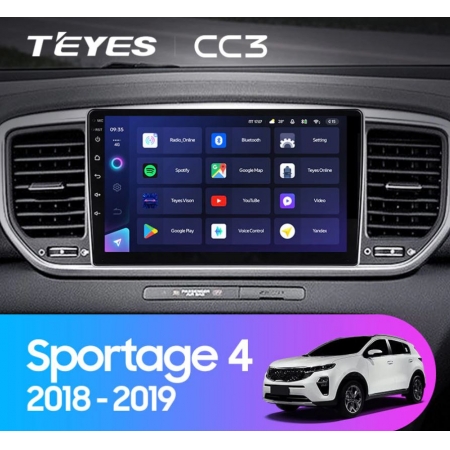 Штатная магнитола Teyes CC3 4/64Gb для Kia Sportage 2018+ 8 ядер, DSP процессор, QLED дисплей, LTE модем, Andriod 10