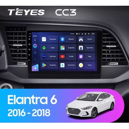 Штатная магнитола Teyes CC3 6/128Gb для Hyundai Elantra 2016-2018 8 ядер, DSP процессор, QLED дисплей, LTE модем, Andriod 10