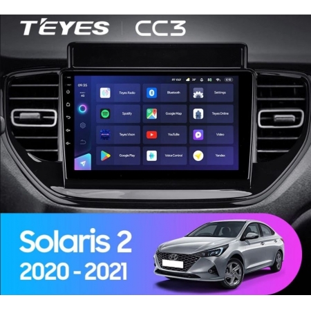 Штатная магнитола Teyes CC3 6/128Gb для Hyundai Solaris 2020+ 8 ядер, DSP процессор, QLED дисплей, LTE модем, Andriod 10