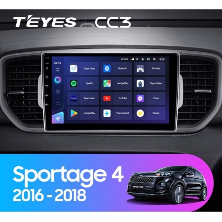 Штатная магнитола Teyes CC3 6/128Gb для Kia Sportage 2016-2018 8 ядер, DSP процессор, QLED дисплей, LTE модем, Andriod 10