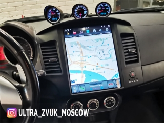 Головное устройство в стиле Тесла FarCar ZF037 для Mitsubishi Lancer X с матрицей IPS HD на Android