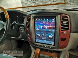 Головное устройство в стиле Тесла FarCar ZF457 DSP для Toyota Land Cruiser 100 2002-2007 со встроенным DSP процессором на Android
