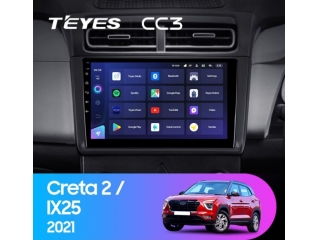 Штатная магнитола Teyes CC3 3/32Gb для Hyundai Creta 2021+ 8 ядер, DSP процессор, QLED дисплей, LTE модем, Andriod 10