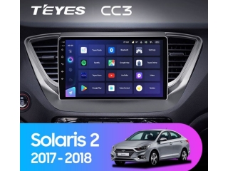 Штатная магнитола Teyes CC3 4/64Gb для Hyundai Solaris 2017+ 8 ядер, DSP процессор, QLED дисплей, LTE модем, Andriod 10
