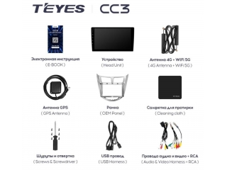 Штатная магнитола Teyes CC3 6/128Gb для Hyundai Solaris 2010-2016 8 ядер, DSP процессор, QLED дисплей, LTE модем, Andriod 10